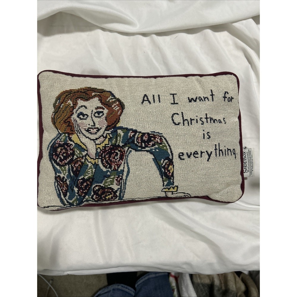 Vintage Hallmark Shoebox Greetin Pillow Denise All I Want for Christmas Funny
